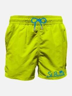 MC2 Saint Barth Man Fluo Yellow Swim Shorts With Pocket