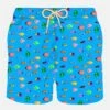 MC2 Saint Barth Man Light Fabric Swim Shorts With Fish Print -Swimwear Family FRONT