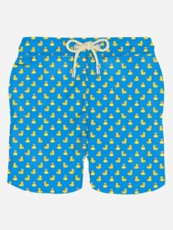 MC2 Saint Barth Man Light Fabric Swim Shorts With Ducky Print