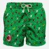 MC2 Saint Barth Man Classic Swim Shorts With Milan Print | MILAN SPECIAL EDITION -Swimwear Family ac milan swimshorts green man 1