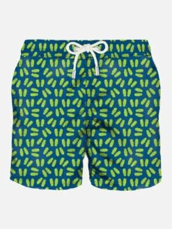 Light Fabric Man Swim Shorts Flip Flop Print