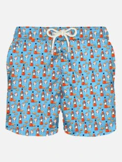 Light Fabric Man Swim Shorts Cocktail Print