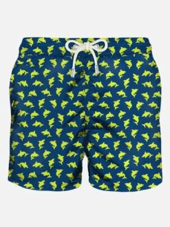 Light Fabric Swim Shorts Sharks Print