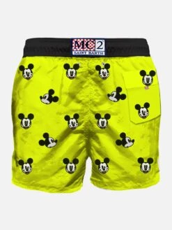 Man Swim Shorts With Mickey Mouse Print | ©DISNEY SPECIAL EDITION -Swimwear Family back swimshort yellow mickey embroidery 1