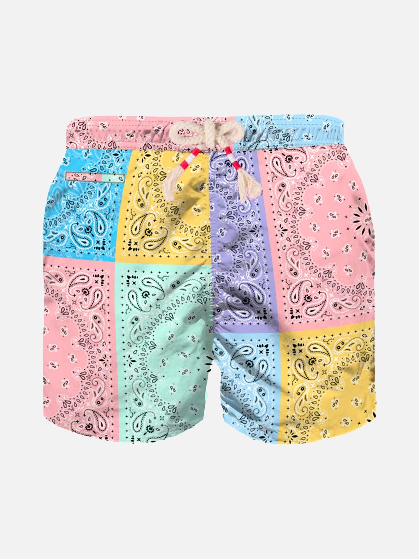 Boy Swim Shorts With Multicolor Bandanna Print 3 Boy Swim Shorts With Multicolor Bandanna Print