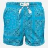Man Swim Shorts With Light Blue Bandanna Print -Swimwear Family bandanna 0001 caprese costume bandana azzurra uomo mc2