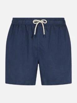 MC2 Saint Barth Blue Navy Man Linen Swim Short