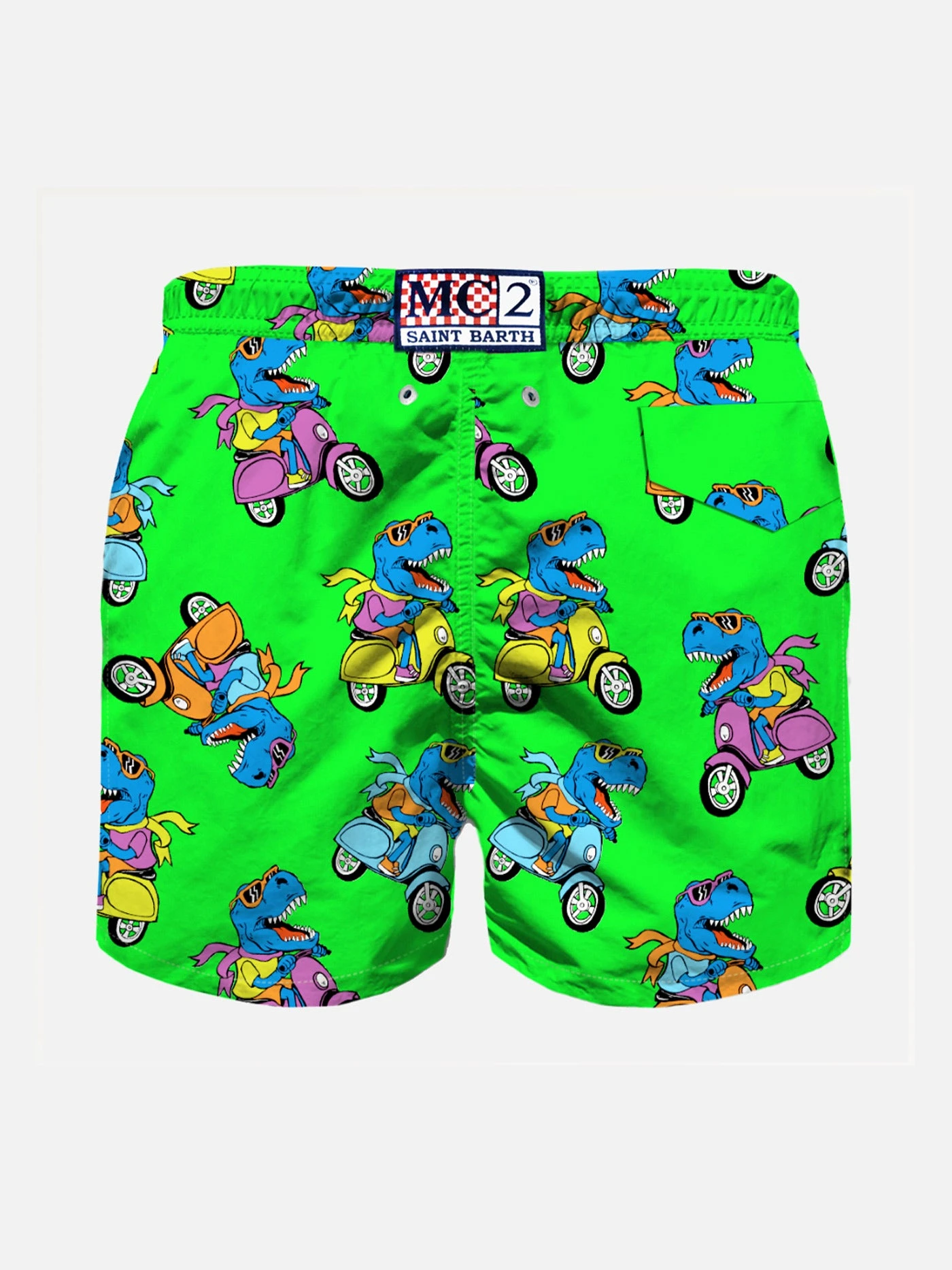 MC2 Saint Barth Boy Swim Shorts With Multicolor Rider T-rex 4 MC2 Saint Barth Boy Swim Shorts With Multicolor Rider T-rex - Image 2