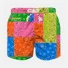 MC2 Saint Barth Boy Swim Shorts With Multicolor Fluo Bandanna Print -Swimwear Family boy bandana costume saint barth 1copia