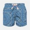 MC2 Saint Barth Boy Denim Swim Shorts With Bandanna Print -Swimwear Family boy bandana denim costume saint barth 1