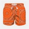 MC2 Saint Barth Boy Swim Shorts With Orange Bandanna Print -Swimwear Family boy orange bandana 1 1