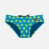 Yellow Fluo Crabs Boy Swim Briefs