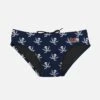 Blue Navy Boy Swim Briefs Pirates Micro Print -Swimwear Family boy swim briefs pirates blue 01