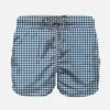 Boy Swim Shorts With Blue Vichy Pattern -Swimwear Family boy swim shorts blue vichy pattern 1