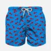 MC2 Saint Barth Boy Swim Shorts With Red Shark Print -Swimwear Family boy swim shorts red shark 1