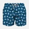 Boy Light Fabric Swim Shorts With Dog Print 1 Boy Light Fabric Swim Shorts With Dog Print -Swimwear Family boy swimshort bulldog french 1