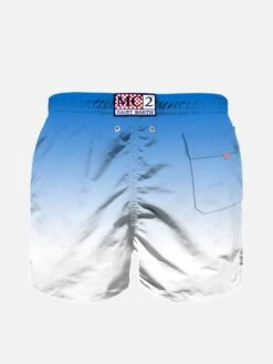 Boy Swim Shorts With Bluette And White Gradient Print -Swimwear Family boy swimshort gradient 02