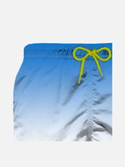 Boy Swim Shorts With Bluette And White Gradient Print -Swimwear Family boy swimshort gradient 03