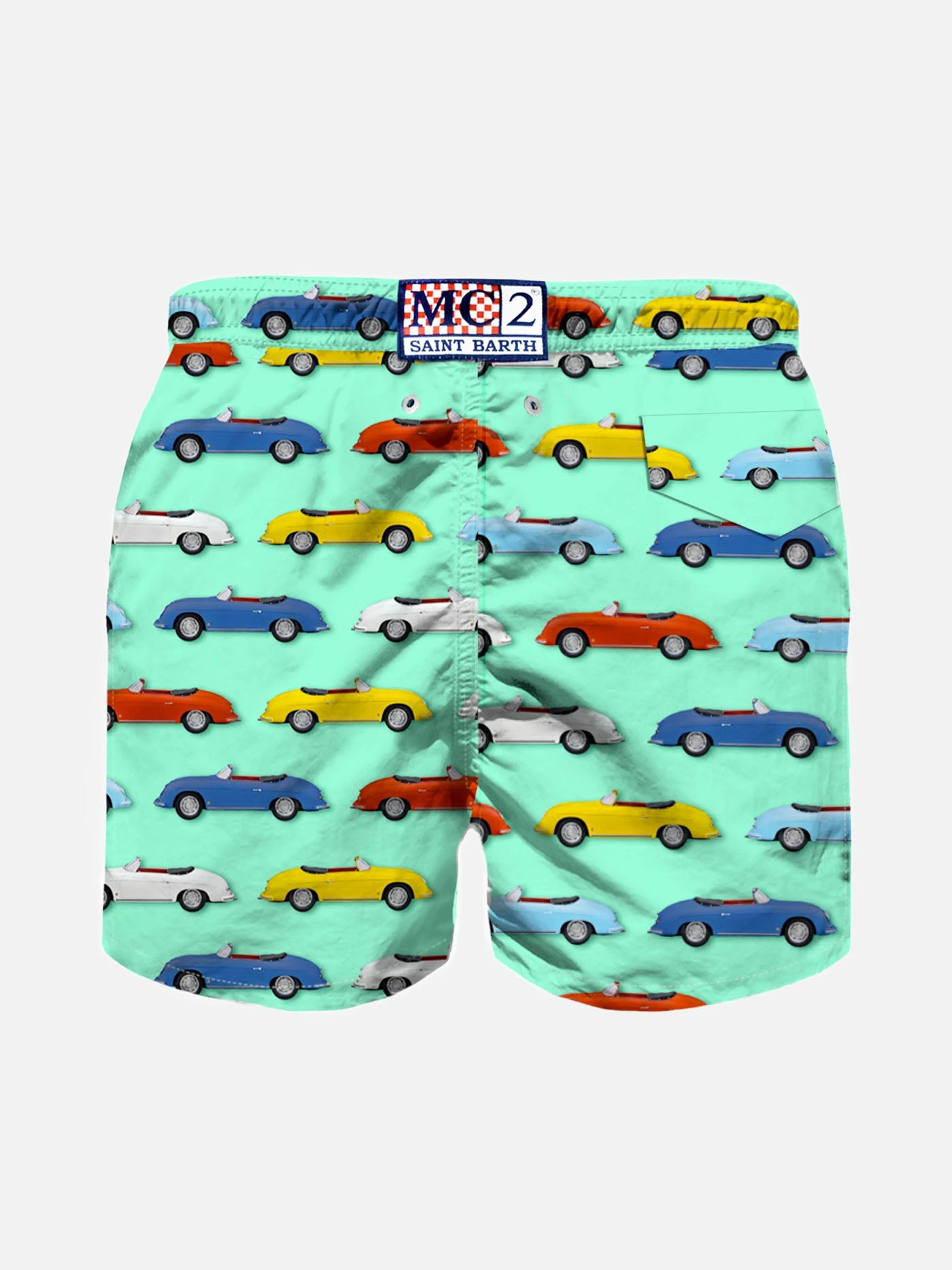 MC2 Saint Barth Boy Light Fabric Swim Shorts With Multicolor Car Print 4 MC2 Saint Barth Boy Light Fabric Swim Shorts With Multicolor Car Print - Image 2