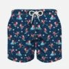Boy Light Fabric Swim Shorts With Santa Claus Print -Swimwear Family boy swimshort santa claus 02