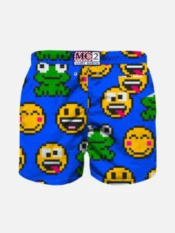MC2 Saint Barth Boy Swim Shorts With Print -Swimwear Family boy swimshort smile lego 02