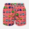 Boy Swim Shorts With Multicolor Vespa All Over Print | VESPA PIAGGIO©