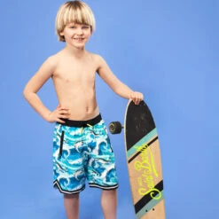 Shark Print Boy Swim Shorts Surf Style -Swimwear Family boy swimshort surfer long los angeles 1