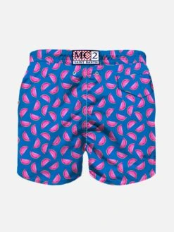 Watermelon Print Boy Light Fabric Swim Shorts -Swimwear Family boy swimshort watermelon 02