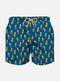 MC2 Saint Barth Boy Light Fabric Swim Shorts With Skater Bart Print | THE SIMPSONS SPECIAL EDITION