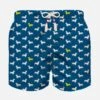 MC2 Saint Barth Boy Light Fabric Swim Shorts With Dachshund Print 1 MC2 Saint Barth Boy Light Fabric Swim Shorts With Dachshund Print -Swimwear Family boy swimshorts blue dog2