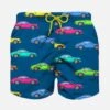 MC2 Saint Barth Boy Light Fabric Swim Shorts With Cars Print -Swimwear Family boy swimshorts cars blue