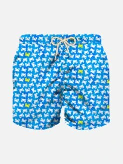 MC2 Saint Barth Boy Light Fabric Swim Shorts With Crabs Print