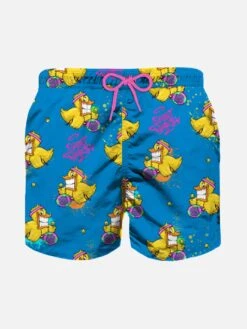 MC2 Saint Barth Boy Light Fabric Swim Shorts With Crypto Ducky Print | CRYPTO PUPPETS® SPECIAL EDITION