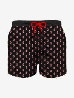 MC2 Saint Barth Boy Light Fabric Swim Shorts With Milan Print | MILAN SPECIAL EDITION