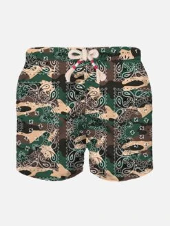 MC2 Saint Barth Boy Swim Shorts With Camouflage Bandanna Print