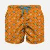 MC2 Saint Barth Boy Swim Shorts With Cars And Palms Print -Swimwear Family boy swimshorts orange 1