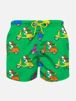 MC2 Saint Barth Boy Swim Shorts With Snoopy And Vespa Print | SNOOPY - PEANUTS™ SPECIAL EDITION - VESPA© SPECIAL EDITION