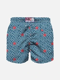 Ultralight Boy Swim Shorts Micro Seastars Print -Swimwear Family boy swimshorts seastars 02