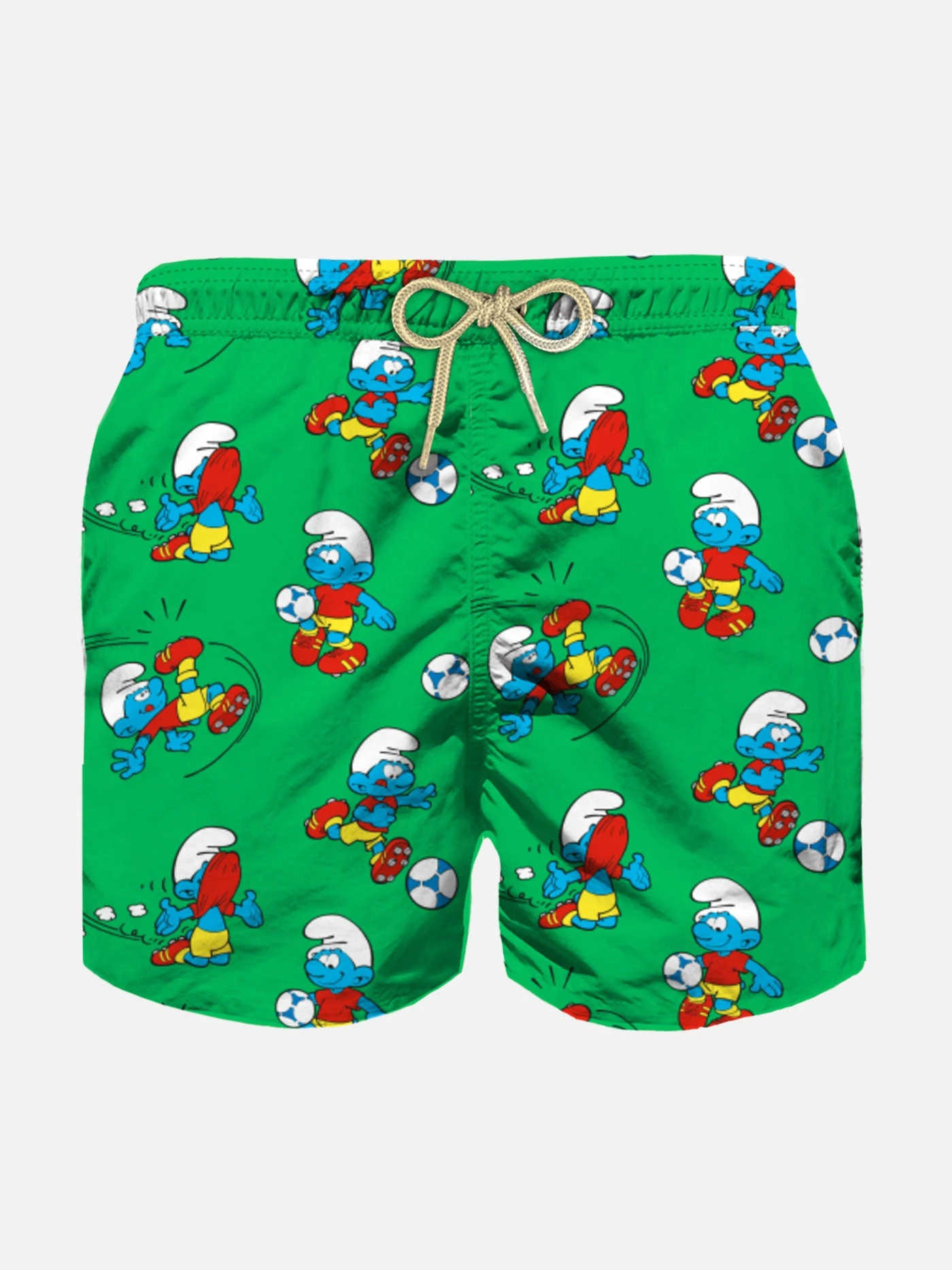 MC2 Saint Barth Boy Swim Shorts With Soccer Smurf Print | THE SMURFS SPECIAL EDITION 3 MC2 Saint Barth Boy Swim Shorts With Soccer Smurf Print | THE SMURFS SPECIAL EDITION