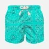 MC2 Saint Barth Boy Swim Shorts With Water Green Bandanna Print