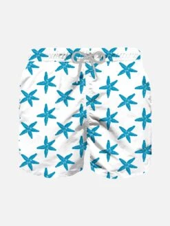 MC2 Saint Barth Boy Swim Shorts With Seastar Flocked Print