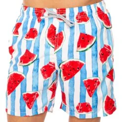 Mid-length Swim Shorts Watermelon Print -Swimwear Family costume anguria estate