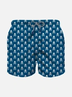 Pirates Print Light Fabric Boy Swim Shorts