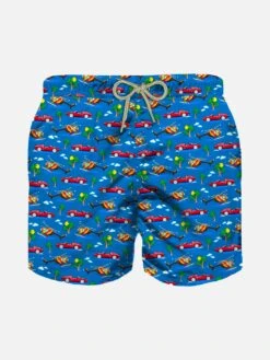 Boy Light Swim Shorts Mini Cars Print