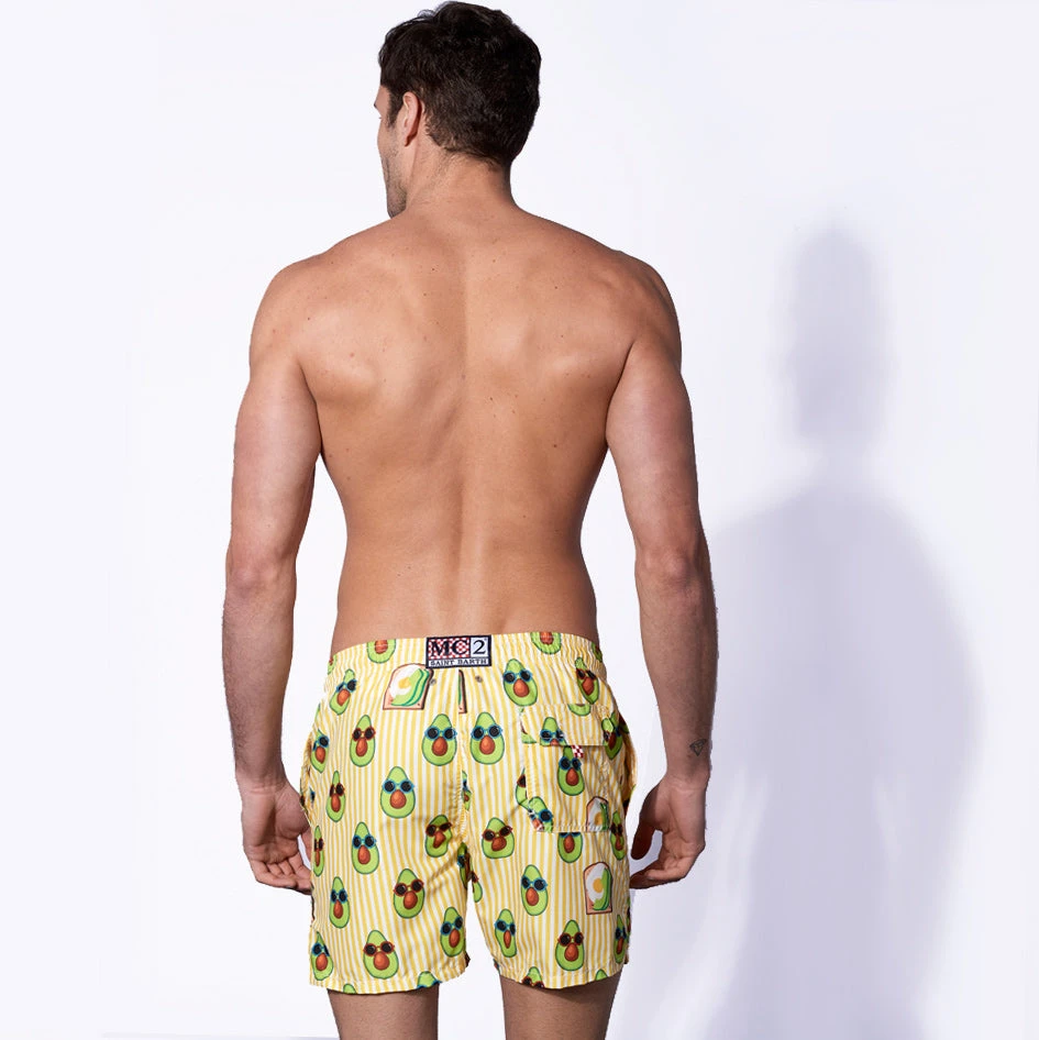 Mid-length Swim Shorts Avocado Toast Striped Print 8 Mid-length Swim Shorts Avocado Toast Striped Print - Image 6