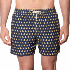 Light Fabric Man Swim Shorts Ducky Print -Swimwear Family costume mare paperelle