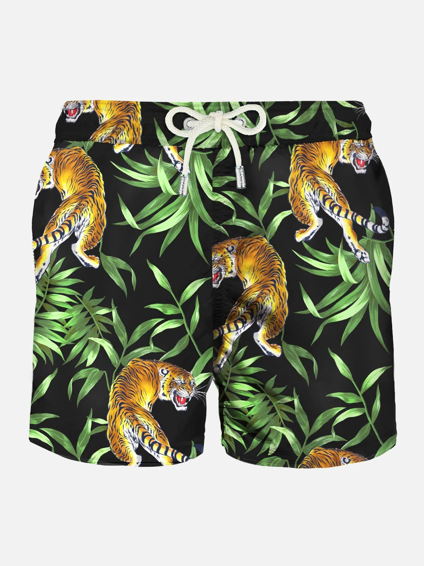 Man Light Fabric Swim Shorts With Tiger Print 3 Man Light Fabric Swim Shorts With Tiger Print