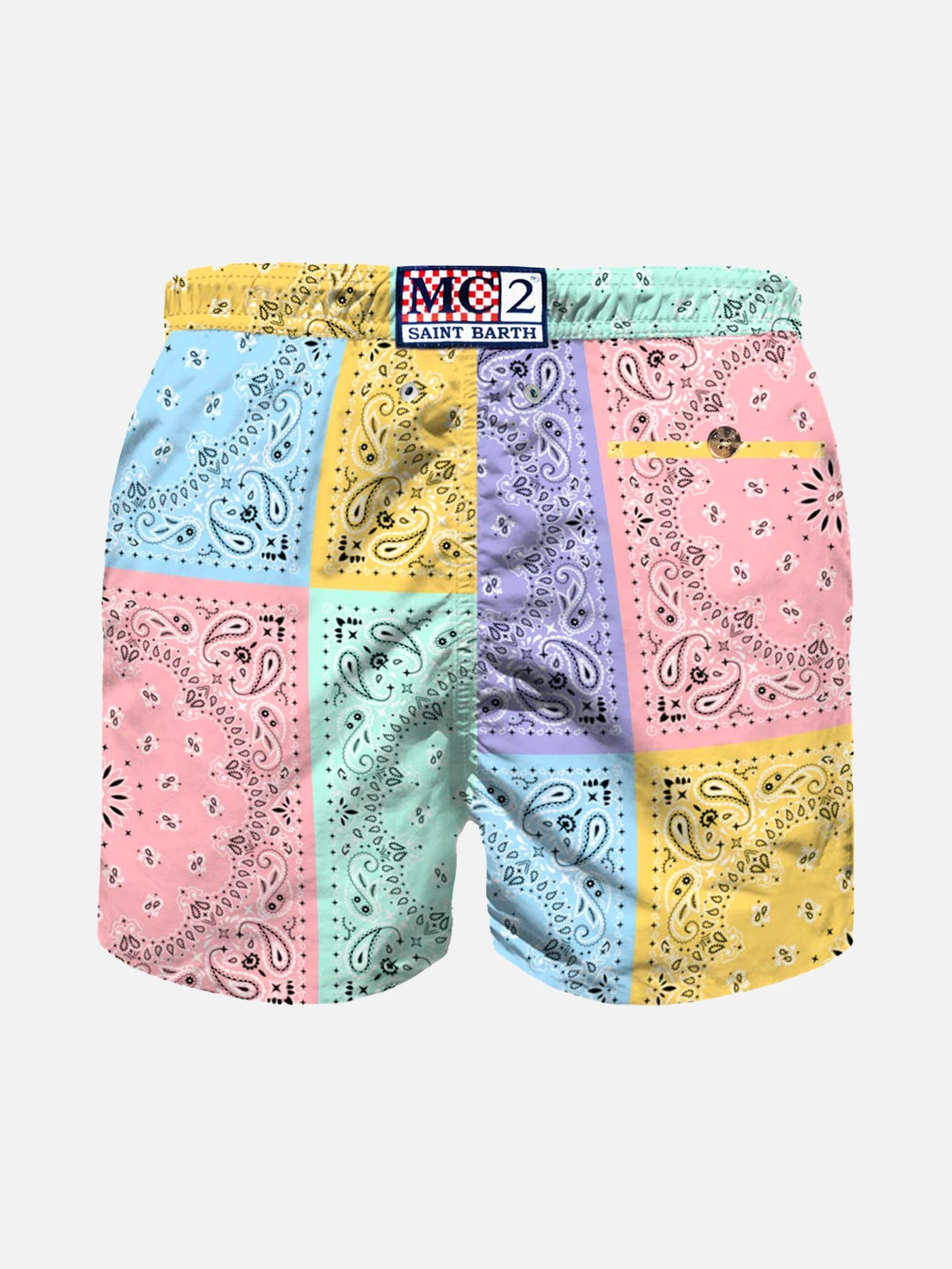Boy Swim Shorts With Multicolor Bandanna Print 4 Boy Swim Shorts With Multicolor Bandanna Print - Image 2