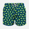 Boy Light Fabric Swim Shorts With Fluo Sharks Print -Swimwear Family costume squaletti fluo giallo blu bimbo mc2 mare 727b68dd 7143 4242 b8cb e29f92fc5a83