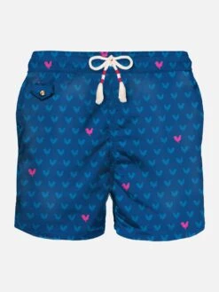 Light Fabric Man Swim Shorts Rooster Print